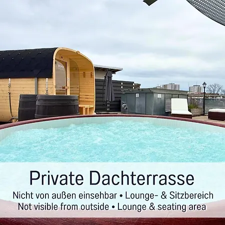 Panorama Penthouse Mit Dachterrasse - Sauna & Whirlpool Apartman Karlsruhe